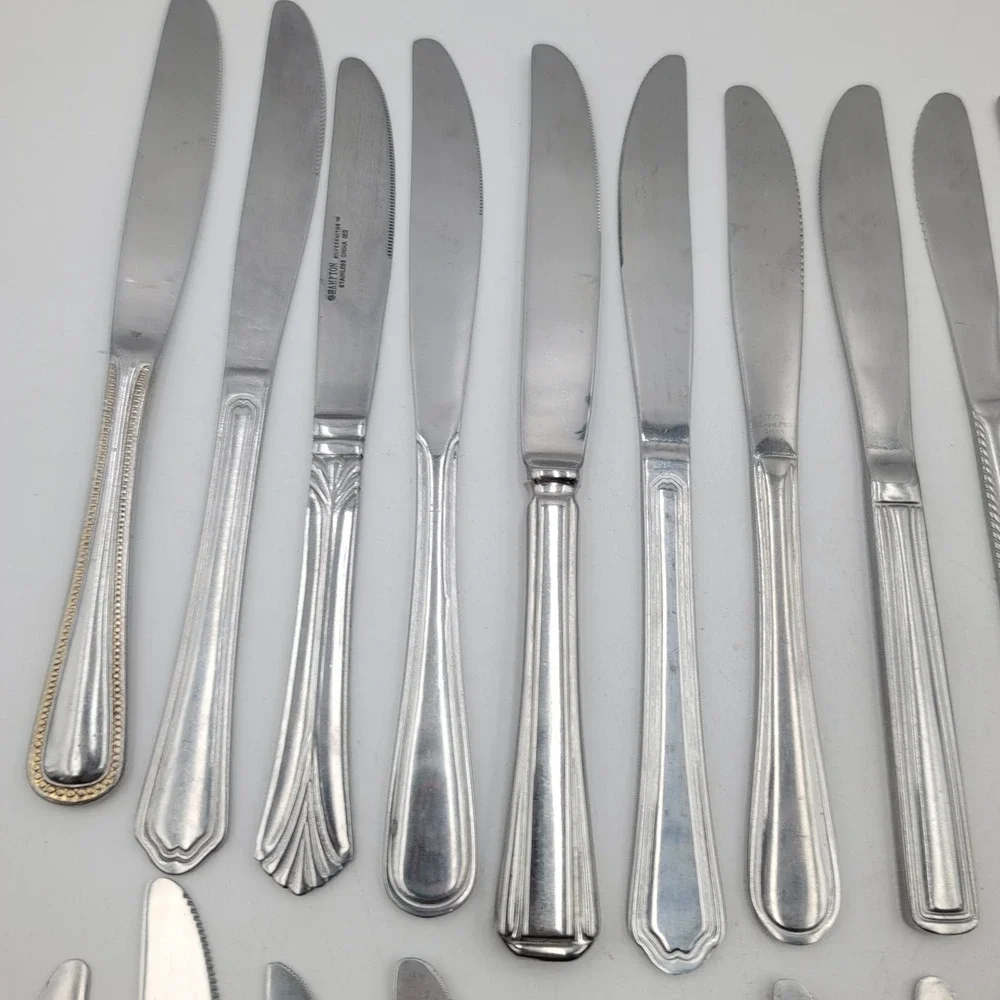 30 Piece Mixed Mismatched Dinner Knives Stainless Flatware Crafts Garden Art